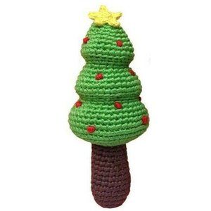 NWT Cheengoo Organic Hand Crocheted Rattle X'mas Tree